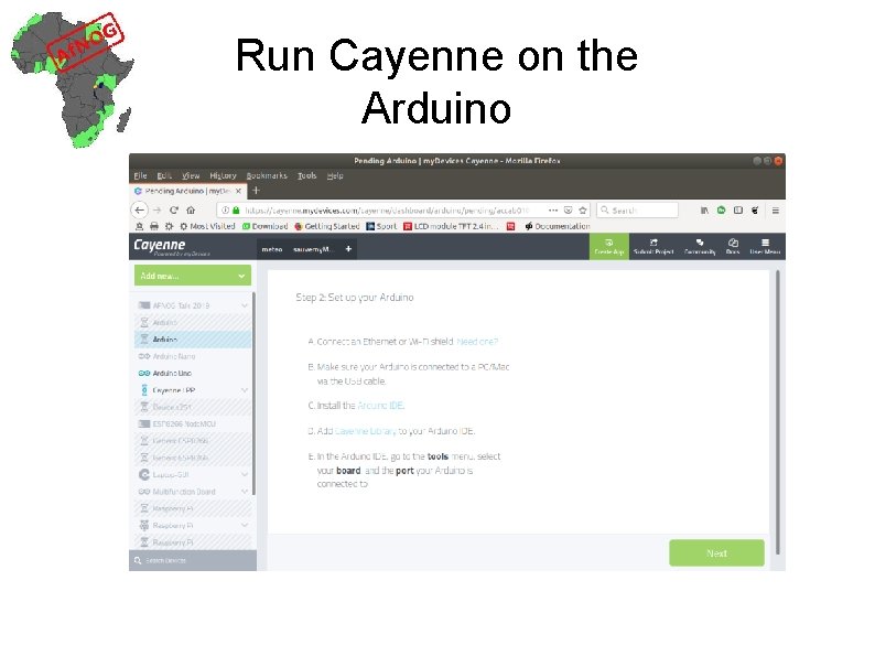 Run Cayenne on the Arduino 