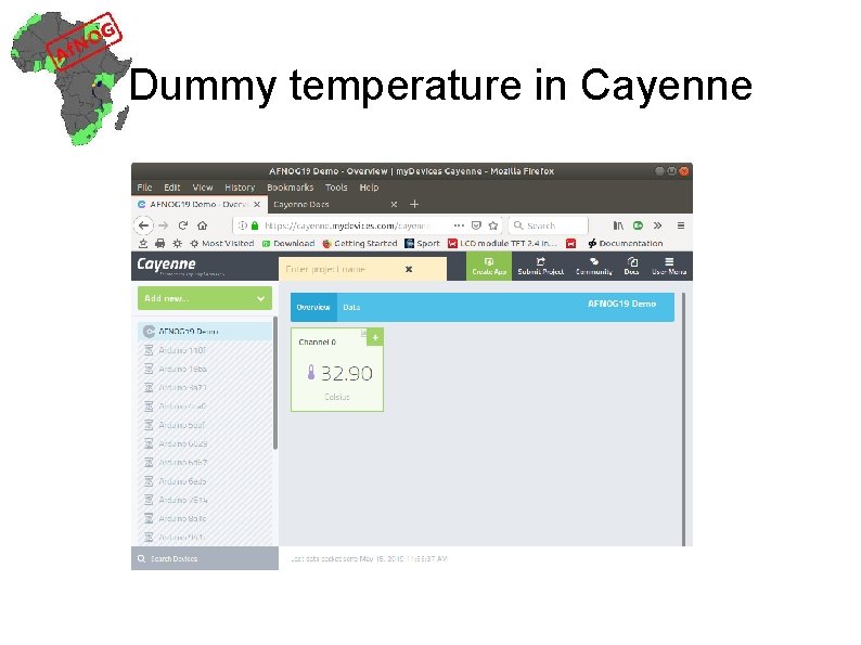 Dummy temperature in Cayenne 