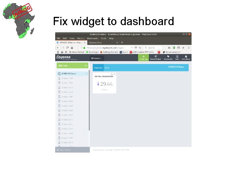 Fix widget to dashboard 