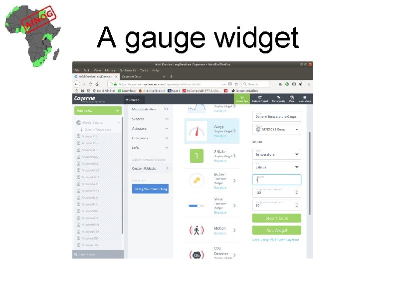 A gauge widget 