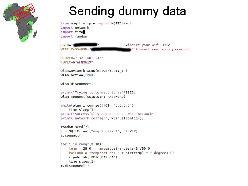Sending dummy data 