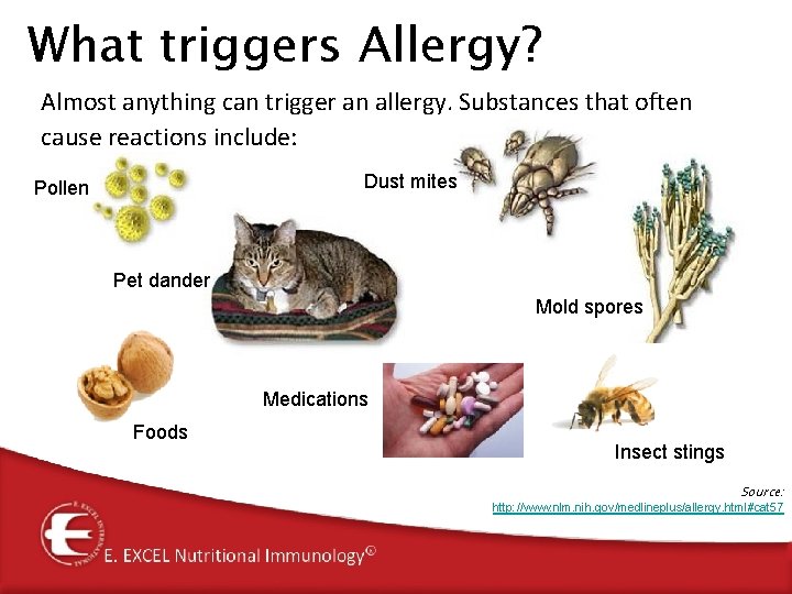 What triggers Allergy? Almost anything can trigger an allergy. Substances that often cause reactions What triggers Allergy? Almost anything can trigger an allergy. Substances that often cause reactions