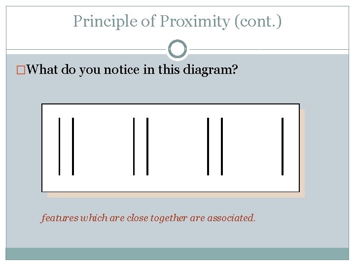 Principle of Proximity (cont. ) �What do you notice in this diagram? features which