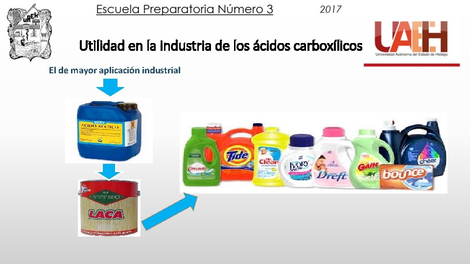 Utilidad en la industria de los ácidos carboxílicos El de mayor aplicación industrial 