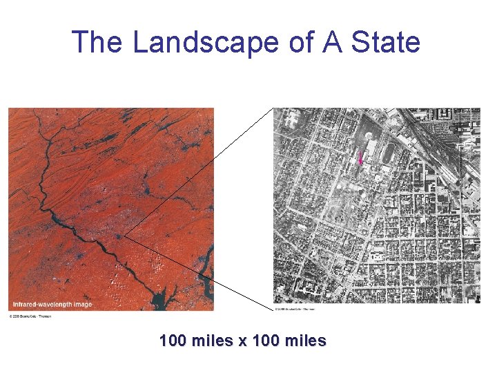 The Landscape of A State 100 miles x 100 miles 