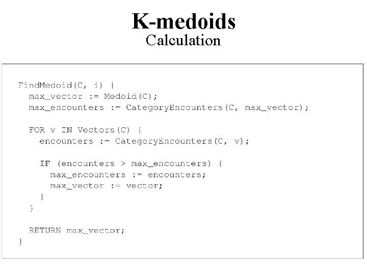 K-medoids Calculation 