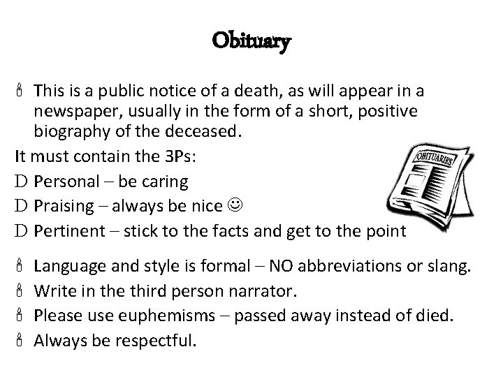 Obituary This is a public notice of a death, as will appear in a