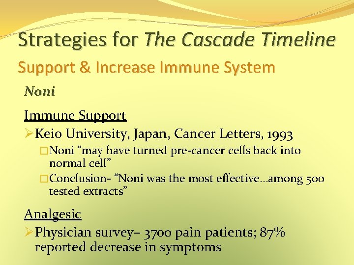 Strategies for The Cascade Timeline Support & Increase Immune System Noni Immune Support ØKeio Strategies for The Cascade Timeline Support & Increase Immune System Noni Immune Support ØKeio