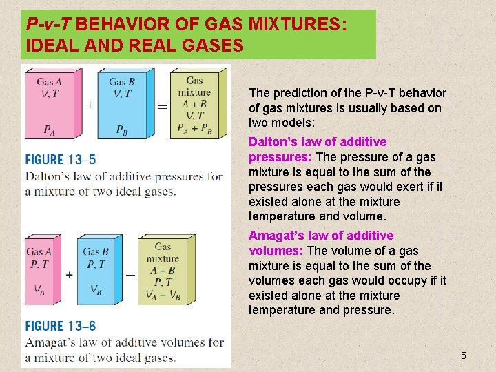 P-v-T BEHAVIOR OF GAS MIXTURES: IDEAL AND REAL GASES The prediction of the P-v-T