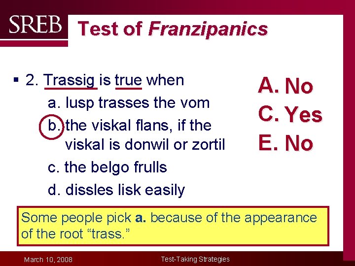 Test of Franzipanics § 2. Trassig is true when a. lusp trasses the vom