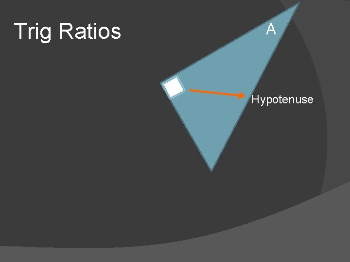 Trig Ratios A Hypotenuse 