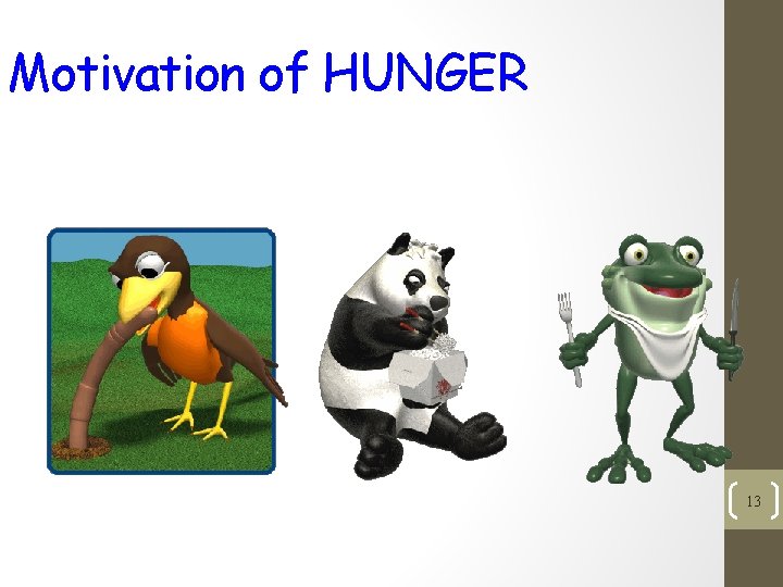 Motivation of HUNGER 13 