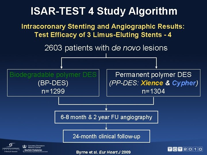 ISAR-TEST 4 Study Algorithm Intracoronary Stenting and Angiographic Results: Test Efficacy of 3 Limus-Eluting