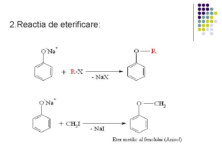 2. Reactia de eterificare: 