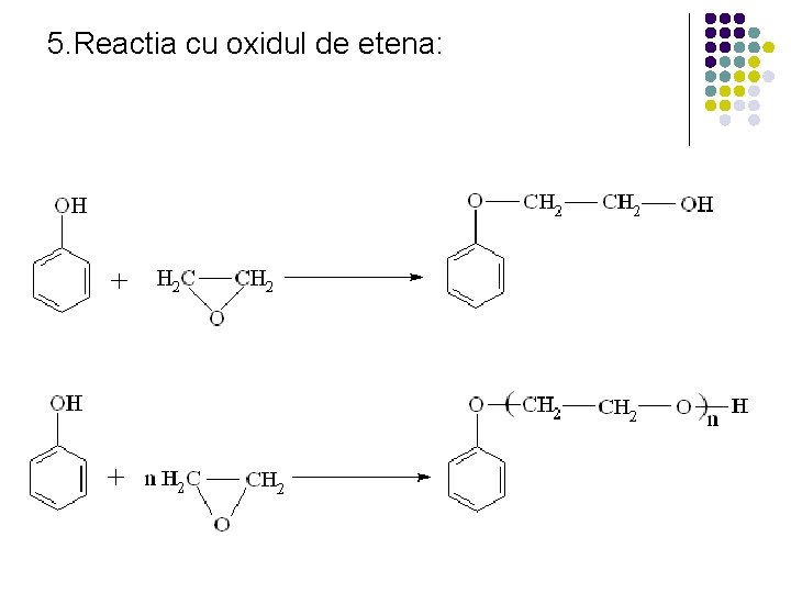 5. Reactia cu oxidul de etena: 