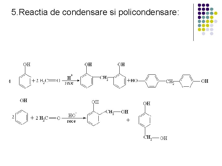 5. Reactia de condensare si policondensare: 