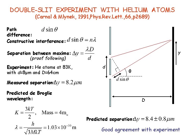 DOUBLE-SLIT EXPERIMENT WITH HELIUM ATOMS (Carnal & Mlynek, 1991, Phys. Rev. Lett. , 66,