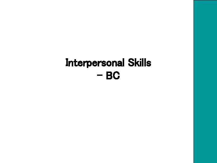 Interpersonal Skills - BC 