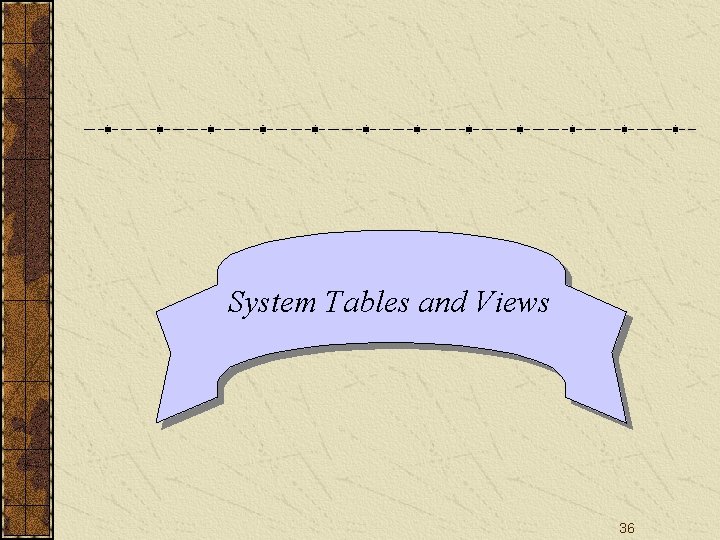 System Tables and Views 36 