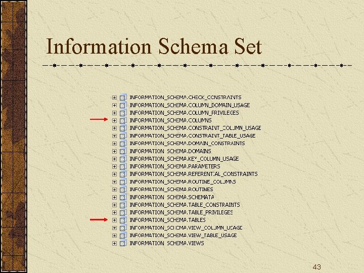 Information Schema Set 43 