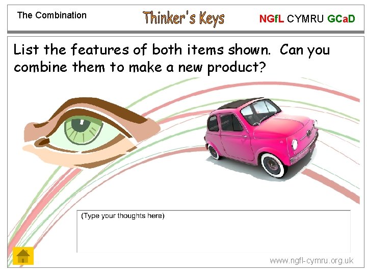 The Combination NGf. L CYMRU GCa. D List the features of both items shown.