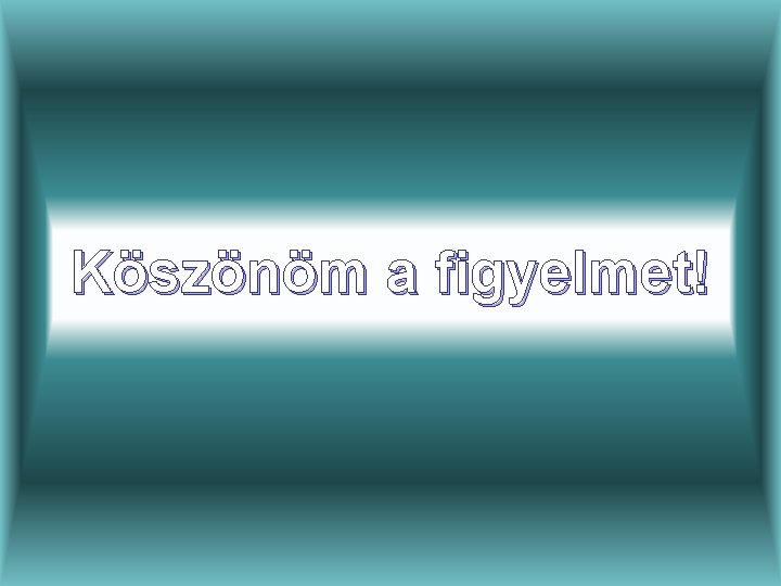 Köszönöm a figyelmet! 