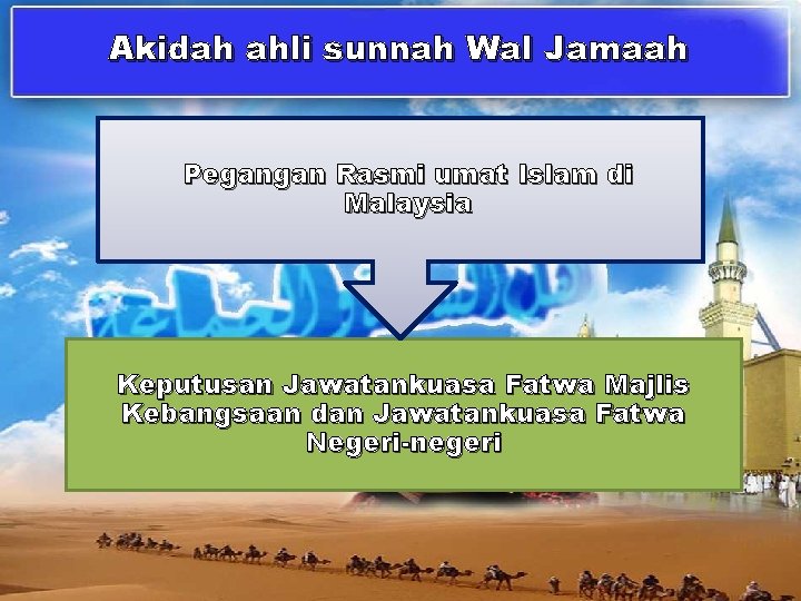 Akidah ahli sunnah Wal Jamaah Pegangan Rasmi umat Islam di Malaysia Keputusan Jawatankuasa Fatwa