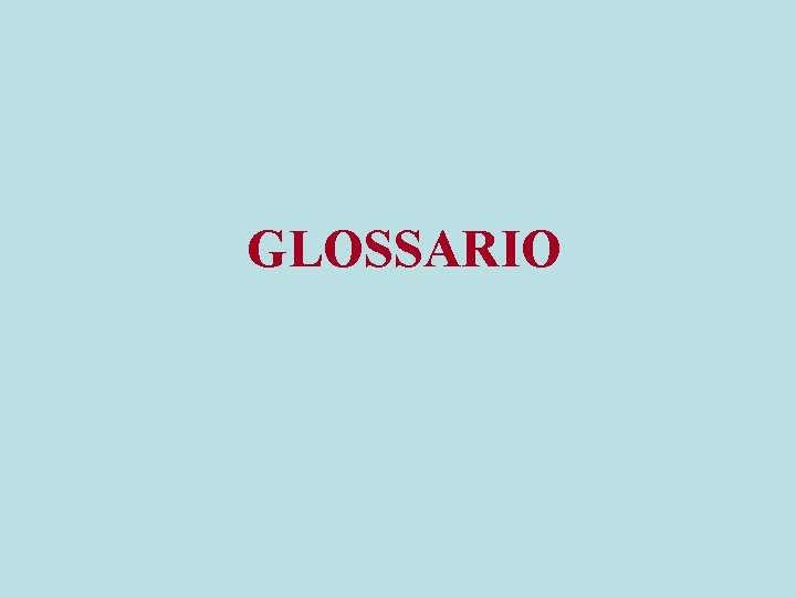 GLOSSARIO 