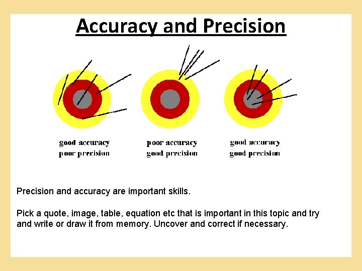 Accuracy and Precision and accuracy are important skills. Pick a quote, image, table, equation