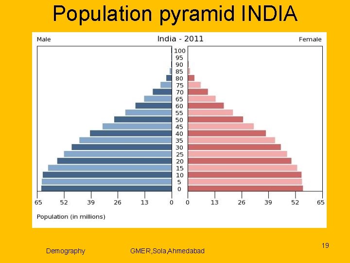 Population pyramid INDIA Demography GMER, Sola, Ahmedabad 19 