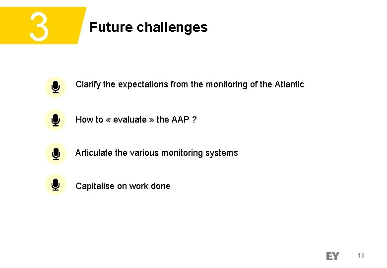 3 Future challenges Clarify the expectations from the monitoring of the Atlantic How to
