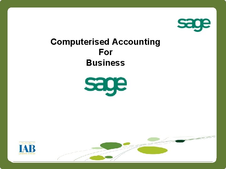 Intro Computerised Accounting For Business 1 