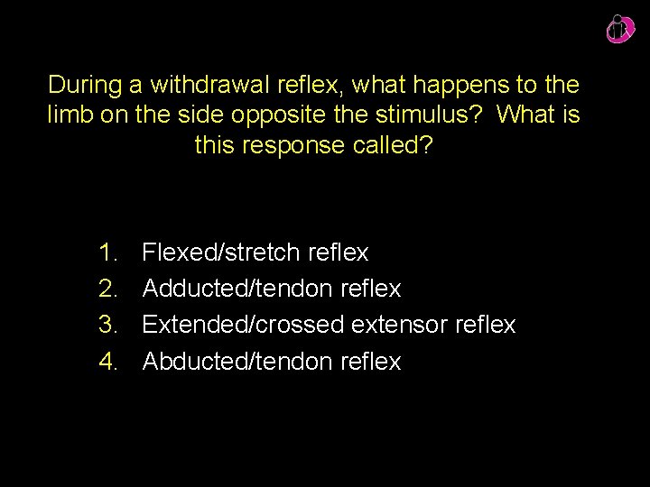 During a withdrawal reflex, what happens to the limb on the side opposite the