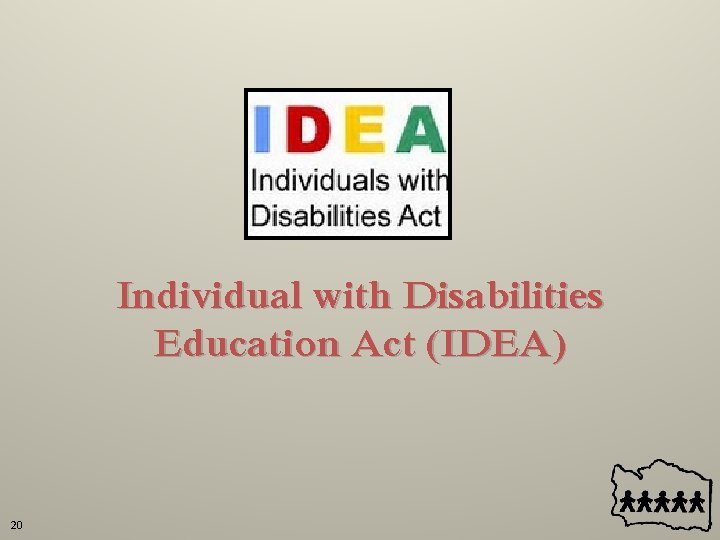 Individual with Disabilities Education Act (IDEA) 20 