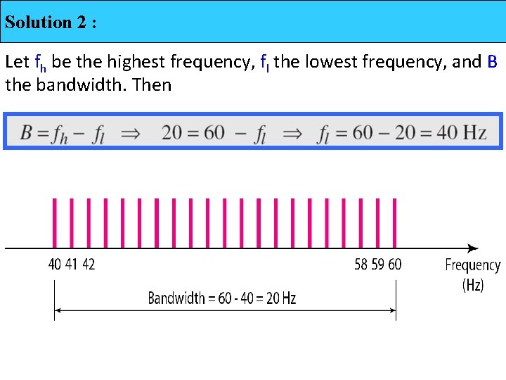 Solution 2 : Let fh be the highest frequency, fl the lowest frequency, and