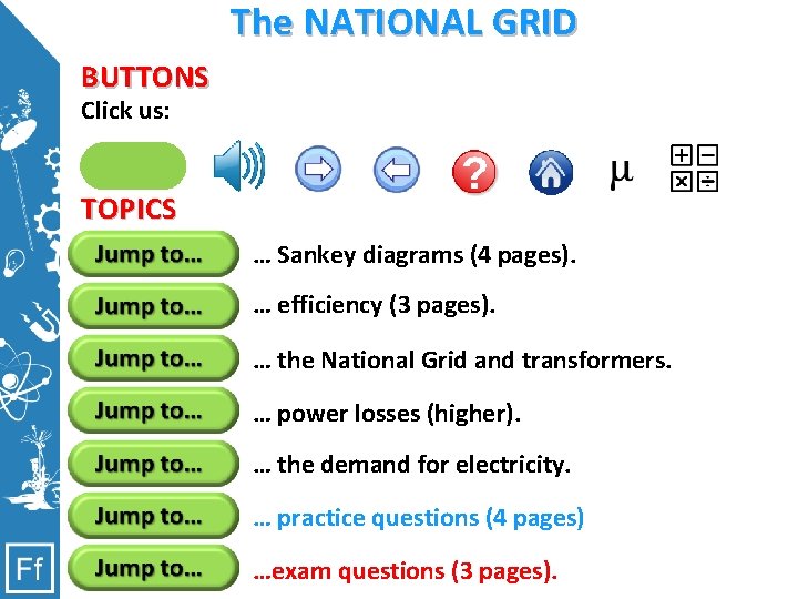 The NATIONAL GRID BUTTONS Click us: Clicking here will allow you to. SI hear