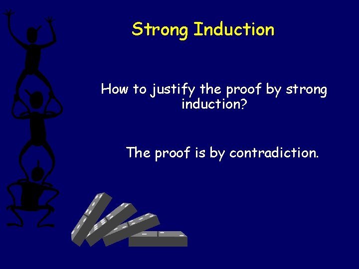 Strong Induction How to justify the proof by strong induction? The proof is by