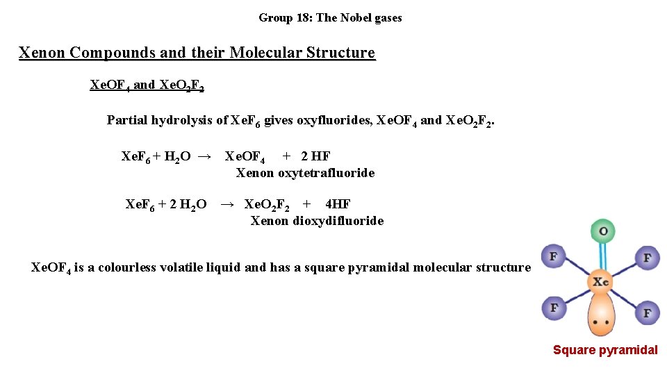 Group 18 The Nobel gases Dr Nouf H