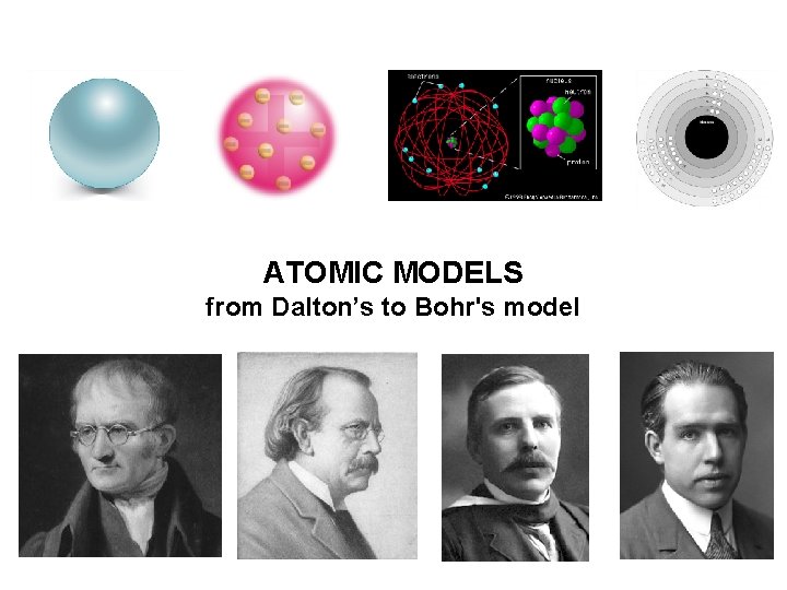 ATOMIC MODELS from Dalton’s to Bohr's model 