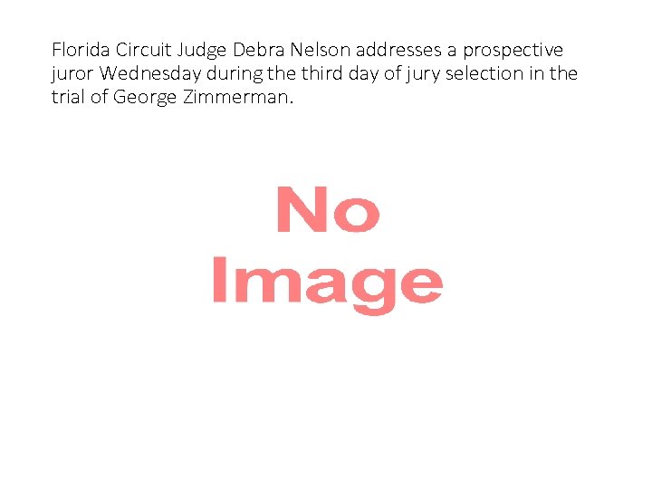 Florida Circuit Judge Debra Nelson addresses a prospective juror Wednesday during the third day