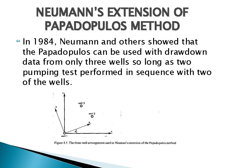 NEUMANN’S EXTENSION OF PAPADOPULOS METHOD In 1984, Neumann and others showed that the Papadopulos
