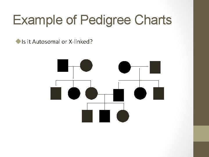 Example of Pedigree Charts u. Is it Autosomal or X-linked? 