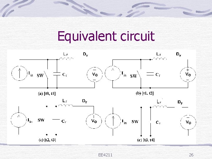 Equivalent circuit EE 4211 26 