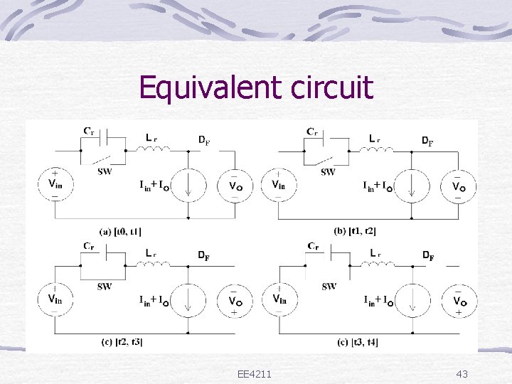 Equivalent circuit EE 4211 43 