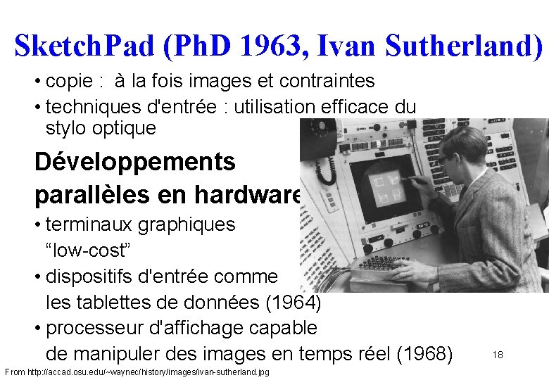 Sketch. Pad (Ph. D 1963, Ivan Sutherland) • copie : à la fois images