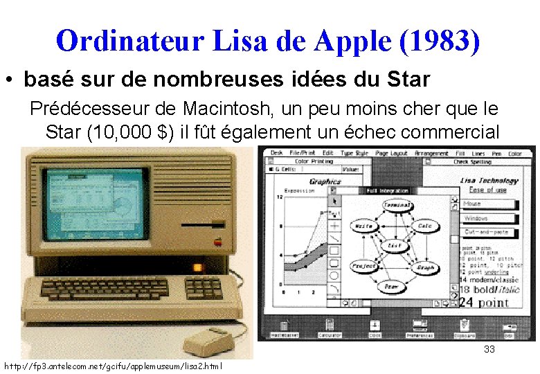 Ordinateur Lisa de Apple (1983) • basé sur de nombreuses idées du Star Prédécesseur