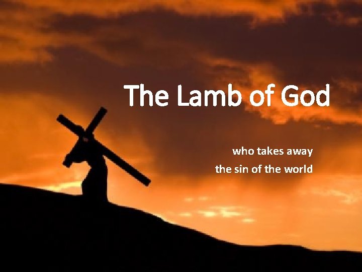 The Lamb of God who takes away the sin of the world 