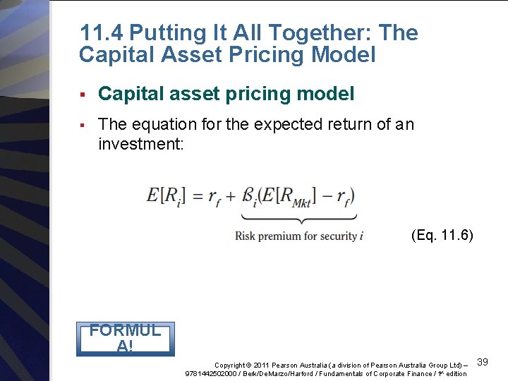 11. 4 Putting It All Together: The Capital Asset Pricing Model § Capital asset
