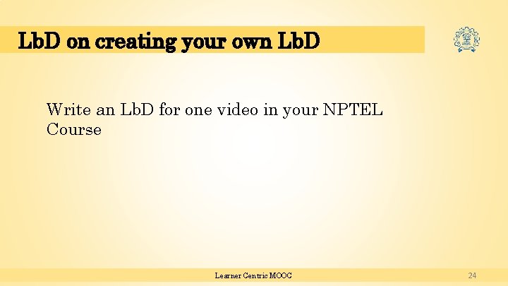 Lb. D on creating your own Lb. D Write an Lb. D for one Lb. D on creating your own Lb. D Write an Lb. D for one