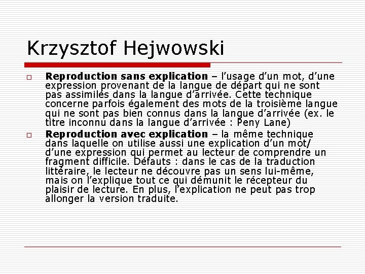 Krzysztof Hejwowski o o Reproduction sans explication – l’usage d’un mot, d’une Reproduction sans